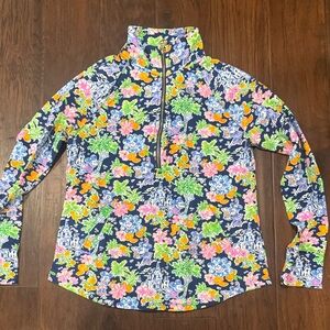 Lilly Pulitzer Blue and Green Floral Top Disney  xs